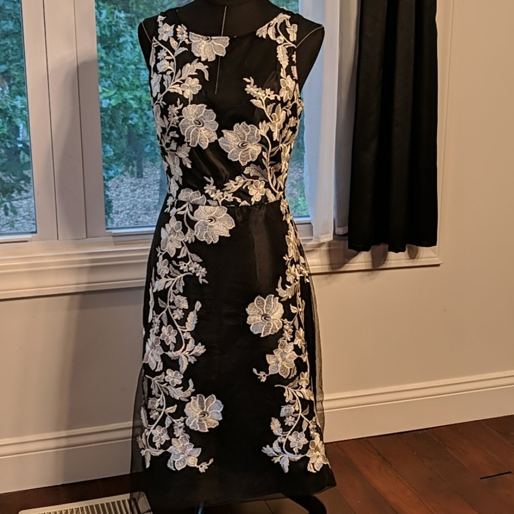 Black Dress with Silver Embroidery